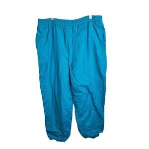 Vintage Slade Wind breaker Pants Teal Nylon Lined Pull On Joggers Women's 2X